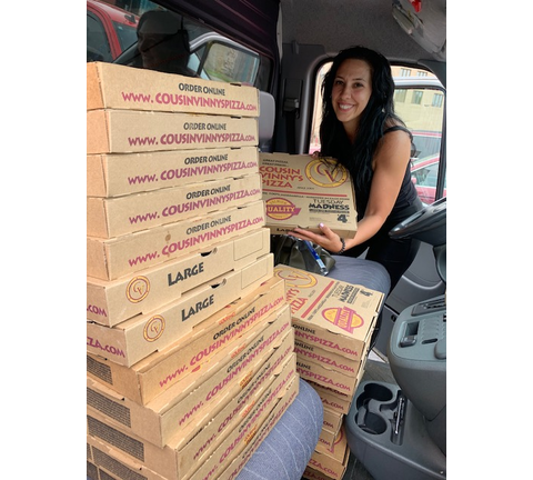 Gina Delivers Pizza to Tornado Victims