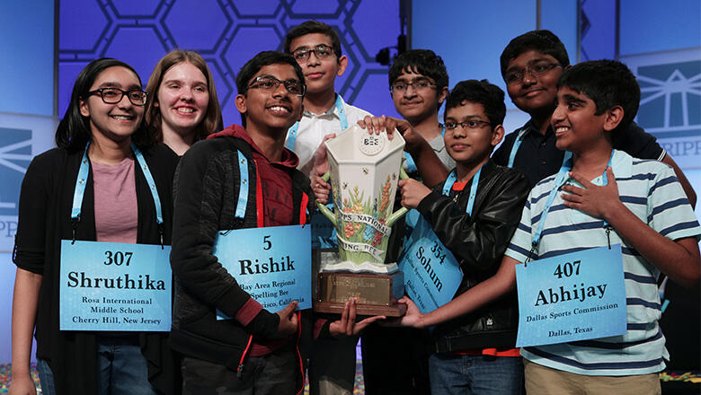 Eight Kids Crowned Co-Champions Of Scripps National Spelling Bee - Thumbnail Image