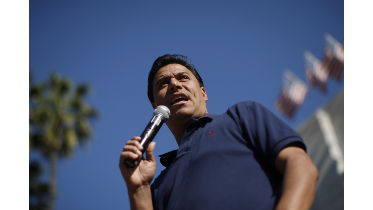 LOS ANGELES, CA - FEBRUARY 17: Los Angeles Councilman Jose Huizar speaks on the steps of City Hall during the "Forward on Climate" rally to call on President Obama to take strong action on the climate crisis on February 17, 2013 in Los Angeles, California. Organizers say the rally, which is led by Tar Sands Action Southern California and Sierra Club, is composed of a coalition of over 90 groups and coincides with similar rallies in Washington D.C. and other U.S. cities. (Photo by David McNew/Getty Images)