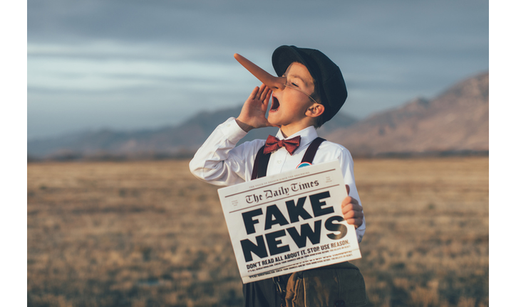 Old Fashioned Pinocchio News Boy Holding Fake Newspaper
