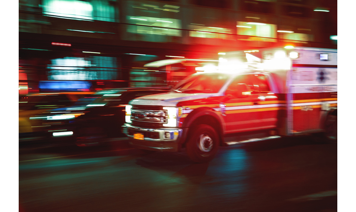 Motion blur ambulance United States