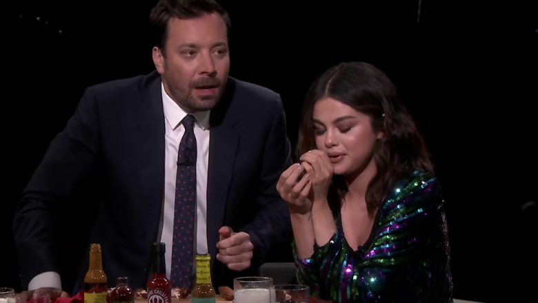 Selena Gomez & Jimmy Fallon Squirm, Shed Tears While Eating Spicy Hot Wings - Thumbnail Image