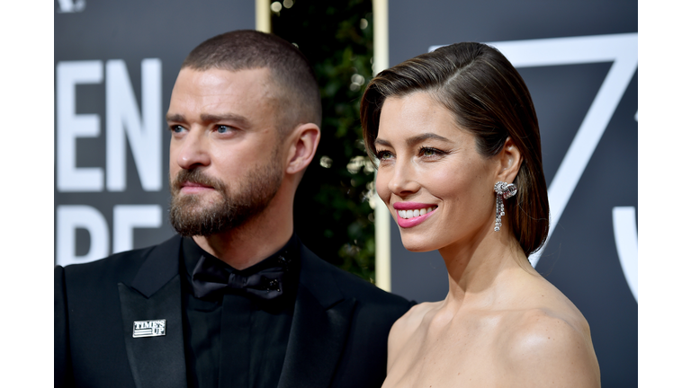Justin Timberlake and Jessica Biel attend The 75th Annual Golden Globe Awards at The Beverly Hilton Hotel on January 7, 2018 in Beverly Hills, California. (Photo by Frazer Harrison/Getty Images)