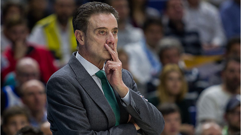 Rick Pitino during Real Madrid victory over Panathinaikos