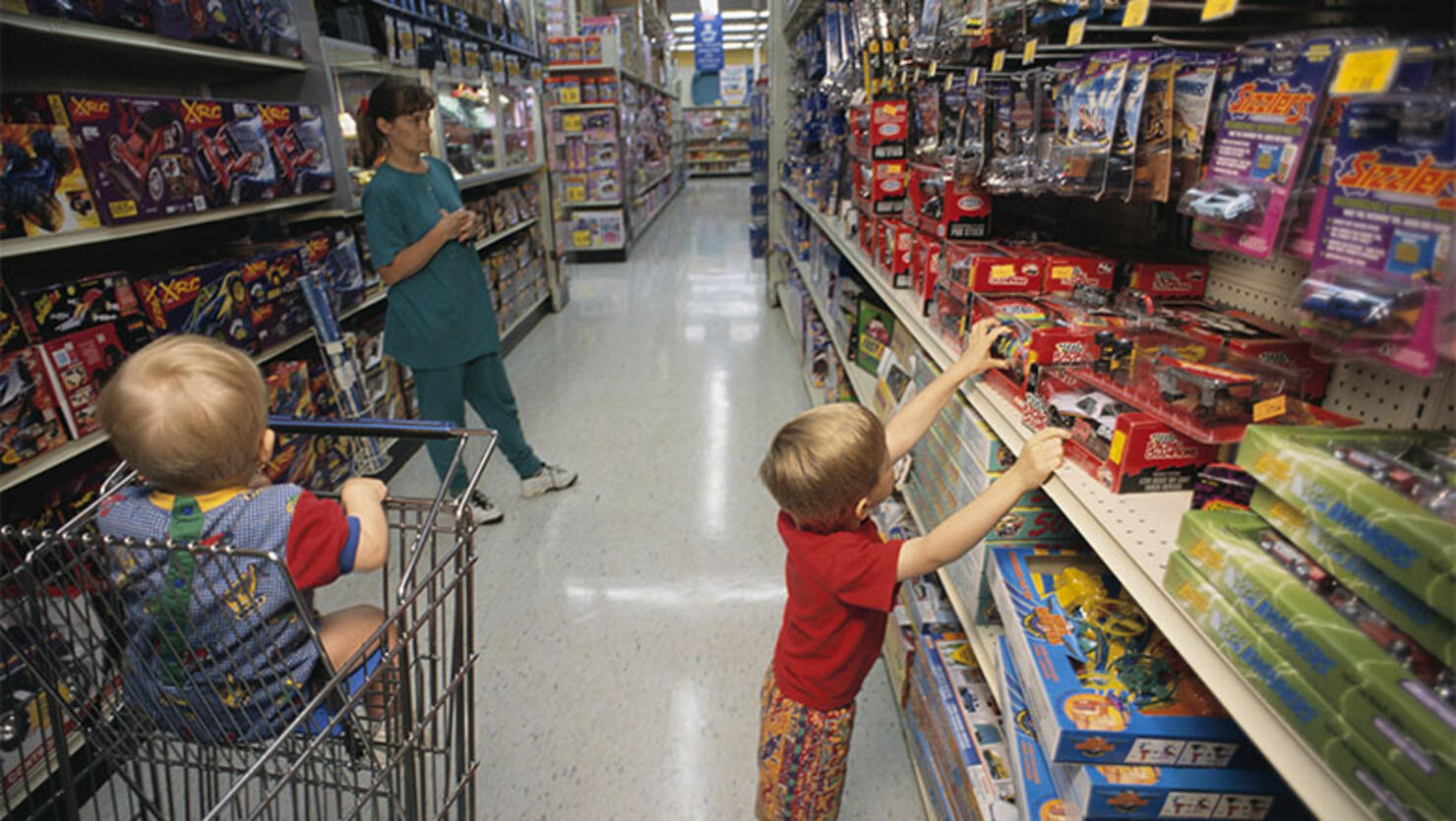 Family Shopping at Toys 'R' Us