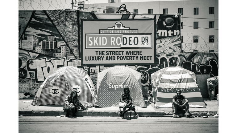British Artist Chemical X Unveils His Controversial "Skid Rodeo Drive" Initiative In The Homeless Ghetto Of Skid Row Los Angeles