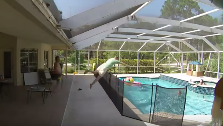 Heart-Stopping Video Shows Dad's Epic Dive To Rescue Boy Who Fell In Pool  - Thumbnail Image