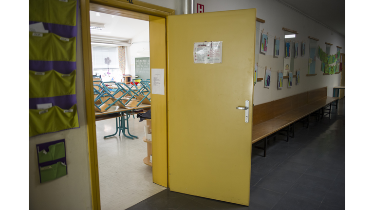 A general view of empty classroom and ha