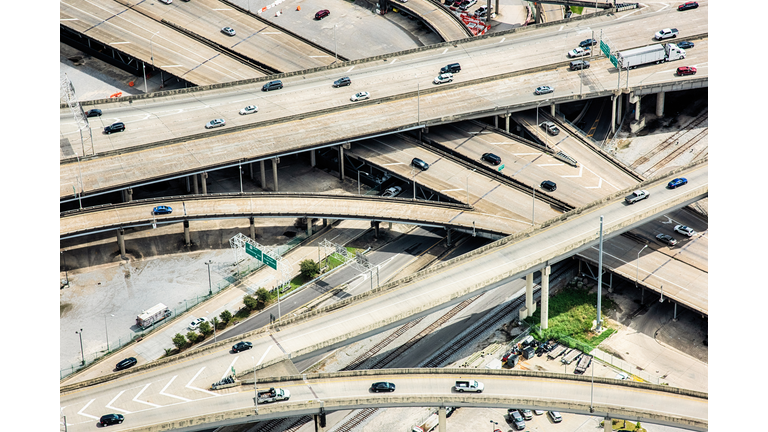 Urban Freeway Interchange Aerial