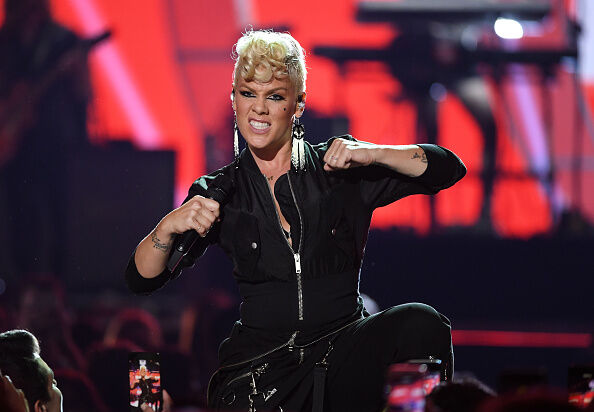 Pink got a big surprise at her concert on Tuesday.