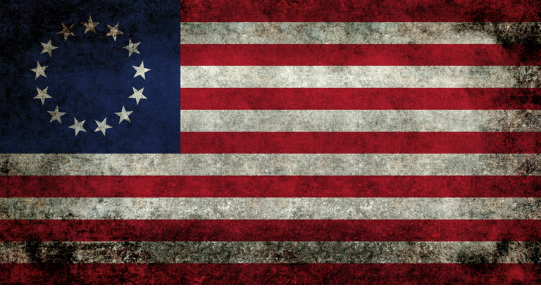 USA flag, the Betsy Ross version with grungy treatment