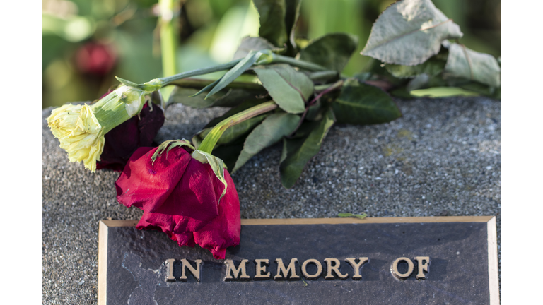 Wilting Flowers on a Memorial