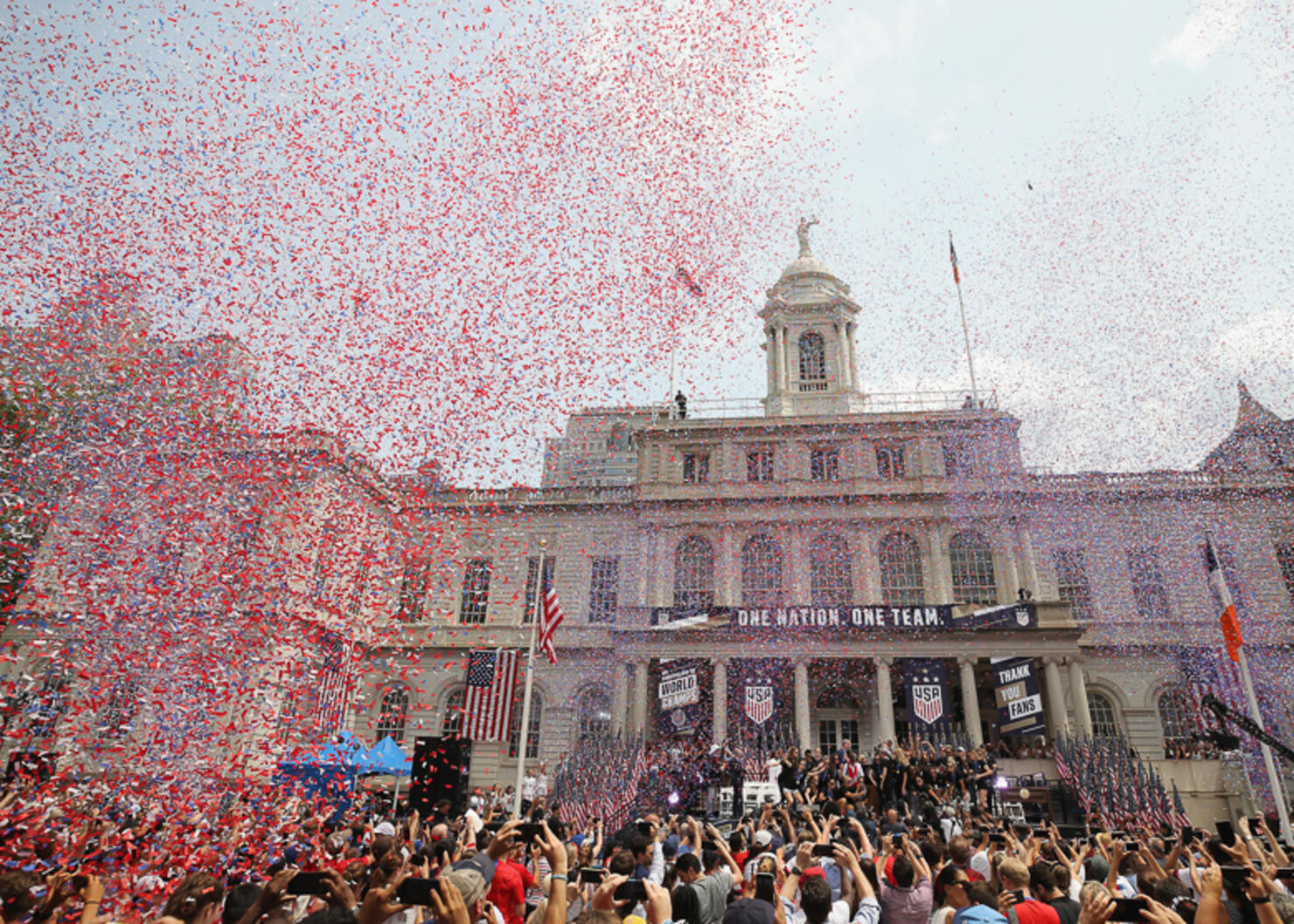 The U.S. Women's National Soccer Team Victory Parade and City Hall Ceremony