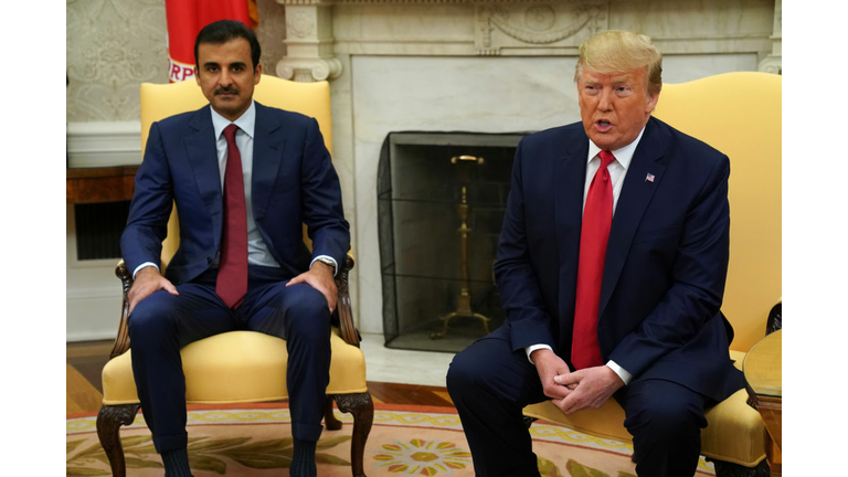 President Donald Trump Welcomes Qatar's Emir Sheikh Tamim Bin-Hamad Al-Thani To The White House