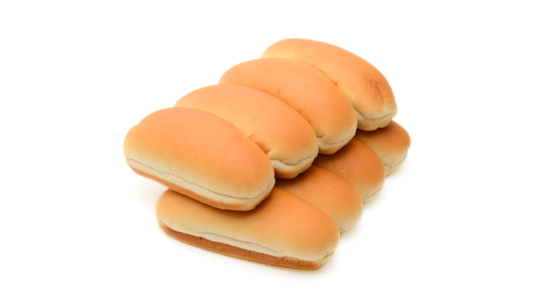 Hot dog buns isolated on white background