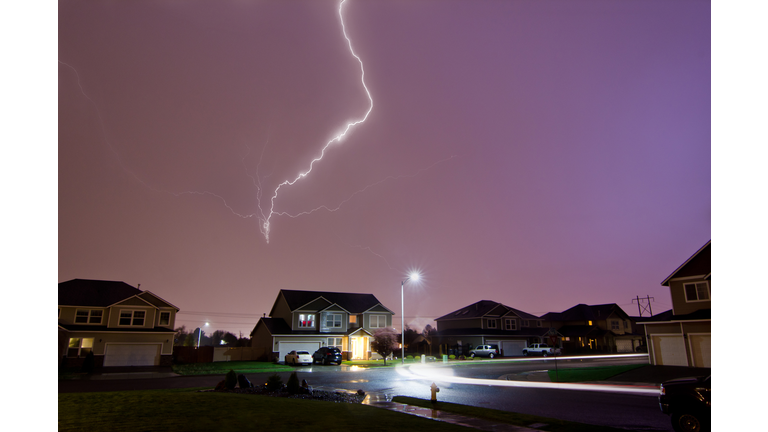 Lightning Strikes Above Home