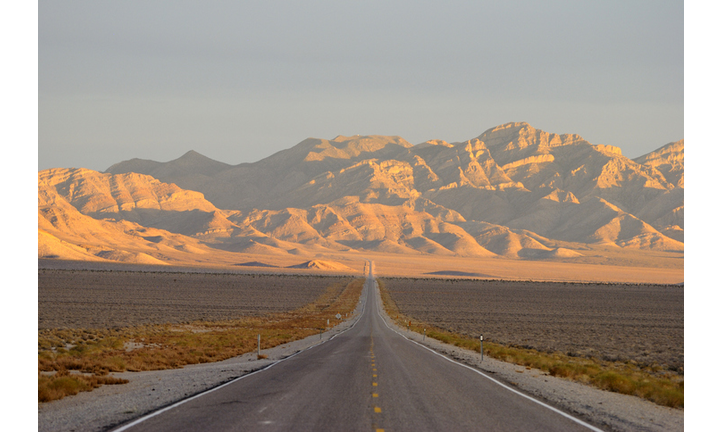 Extraterrestrial Highway (Nevada State Route 375) in Sand Spring Valley, Nevada.