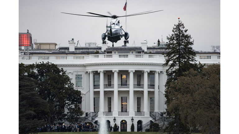 President Trump Arrives Back At The White House From Palm Beach, Florida