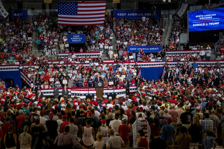 Crowd Chants 'Send Her Back' At Trump Rally in North Carolina | iHeartRadio