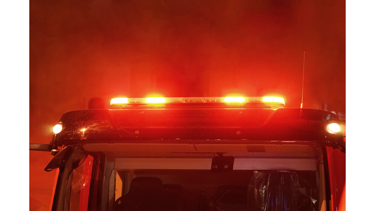 red lights on top of Fire engine car