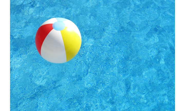 Close-Up Of Beach Ball Floating On Swimming Pool