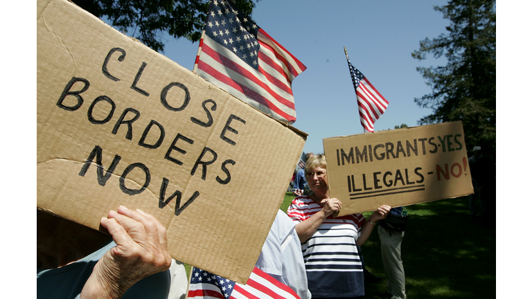 Demonstrators Protest Illegal Immigration On Cinco de Mayo