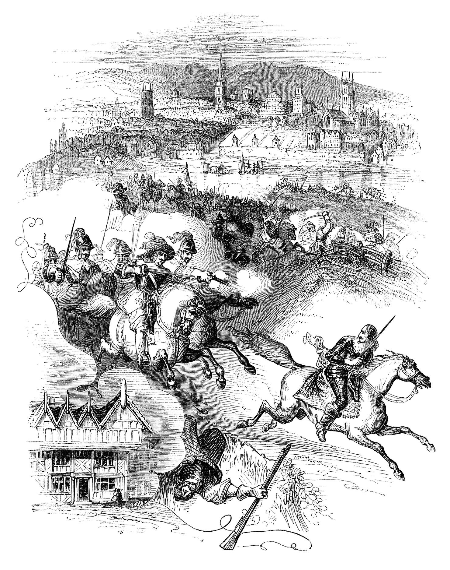 Charles II's escape after the Battle of Worcester (Victorian woodcut)