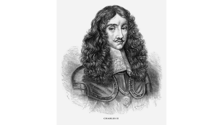 Charles II, King Charles II, English Victorian Engraving, 1887