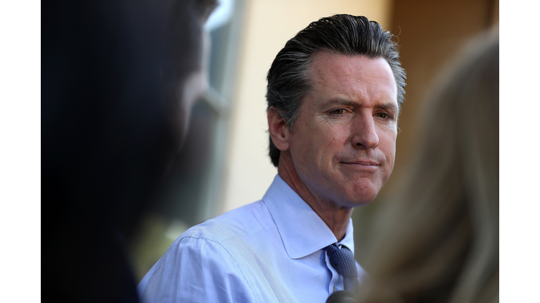 California Gubernatorial Candidate Gavin Newsom Votes In State's Primary