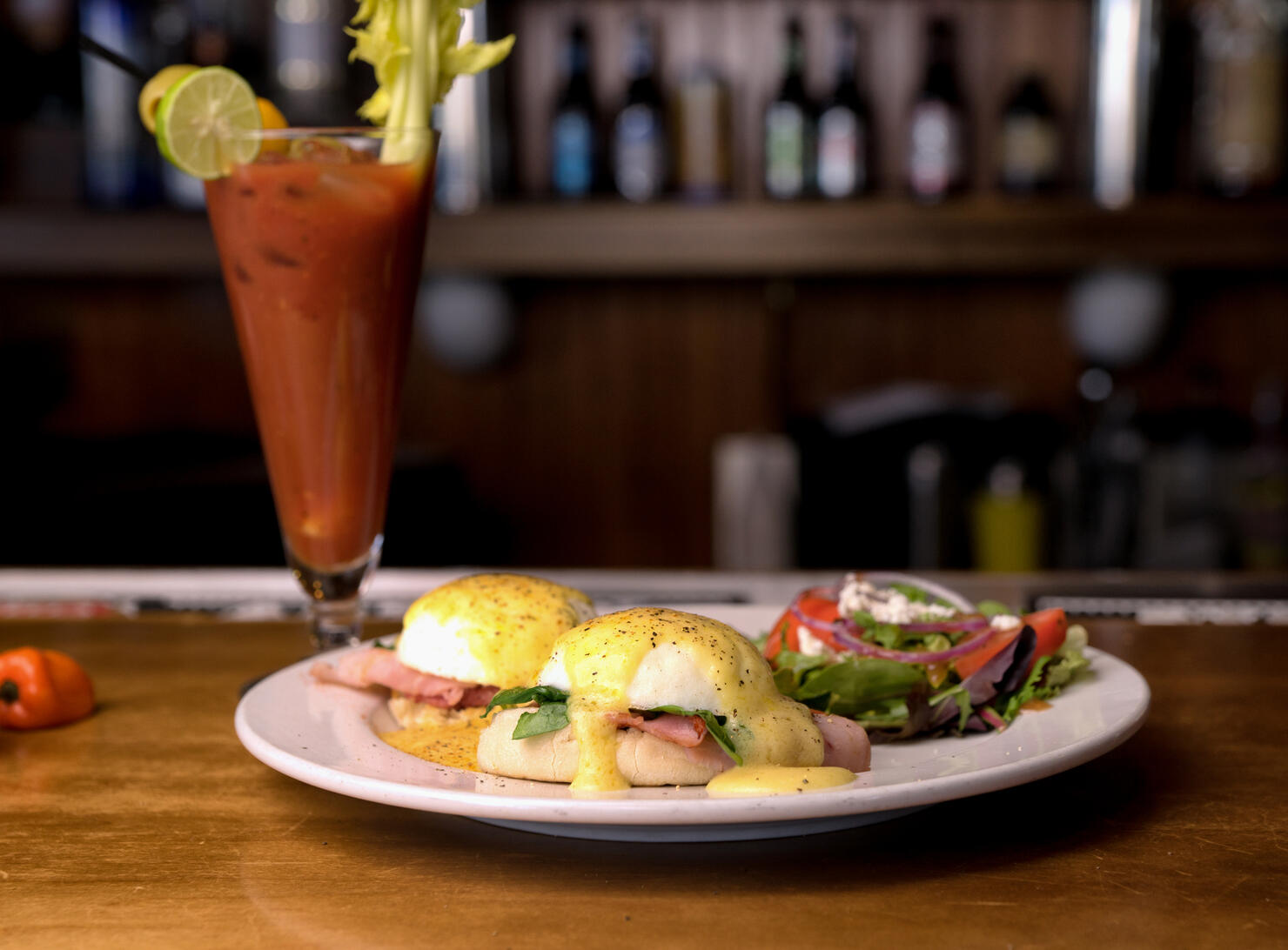 Eggs Benedict and Bloody Mary