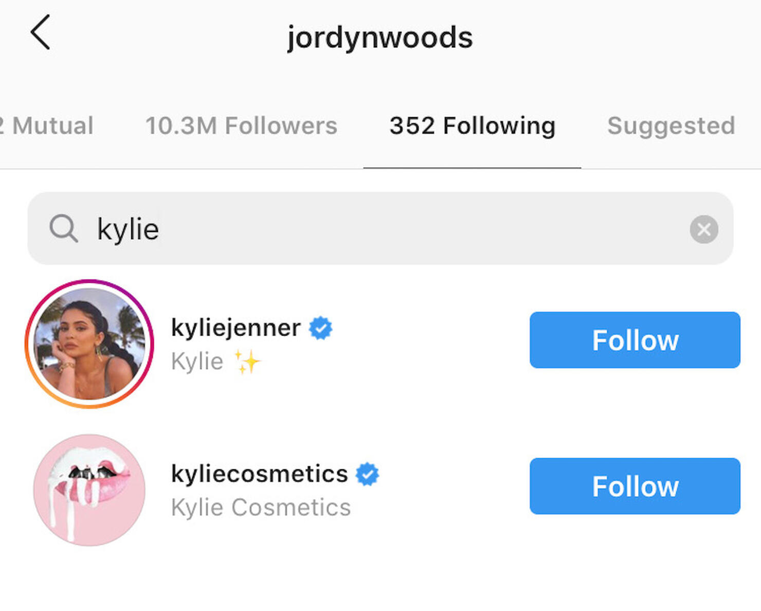 Kylie Jenner Unfollows Jordyn Woods on Instagram