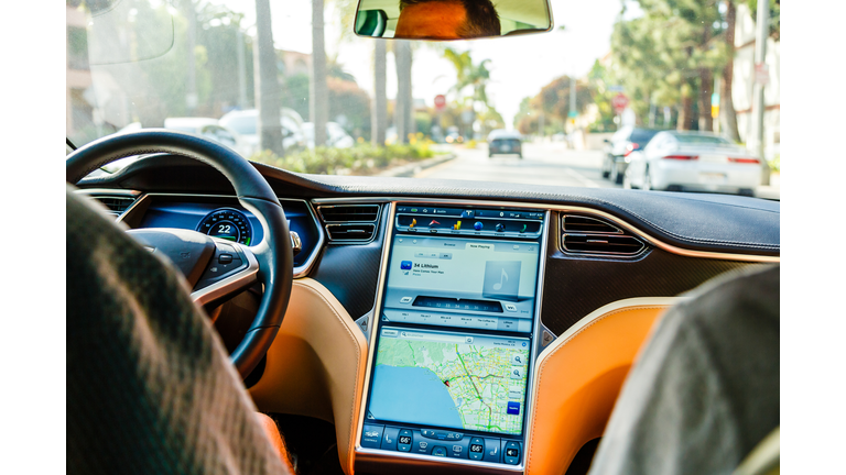 Cockpit of Tesla Model S car