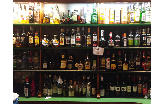 Bottles Arranged In Liquor Store