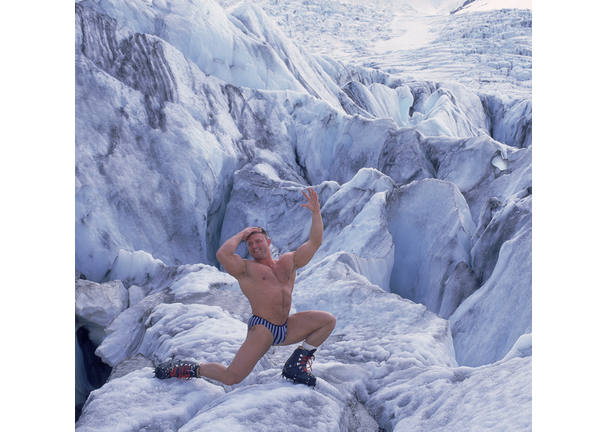 Body builder on Glacier