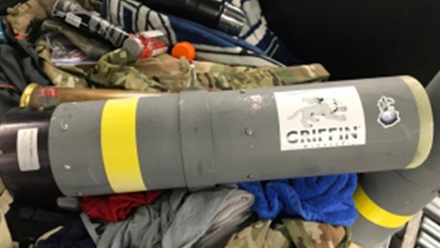 missile launcher discovered in man's checked luggage