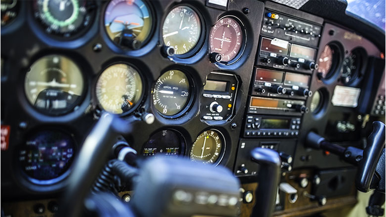 Cockpit Interior of an Airplane