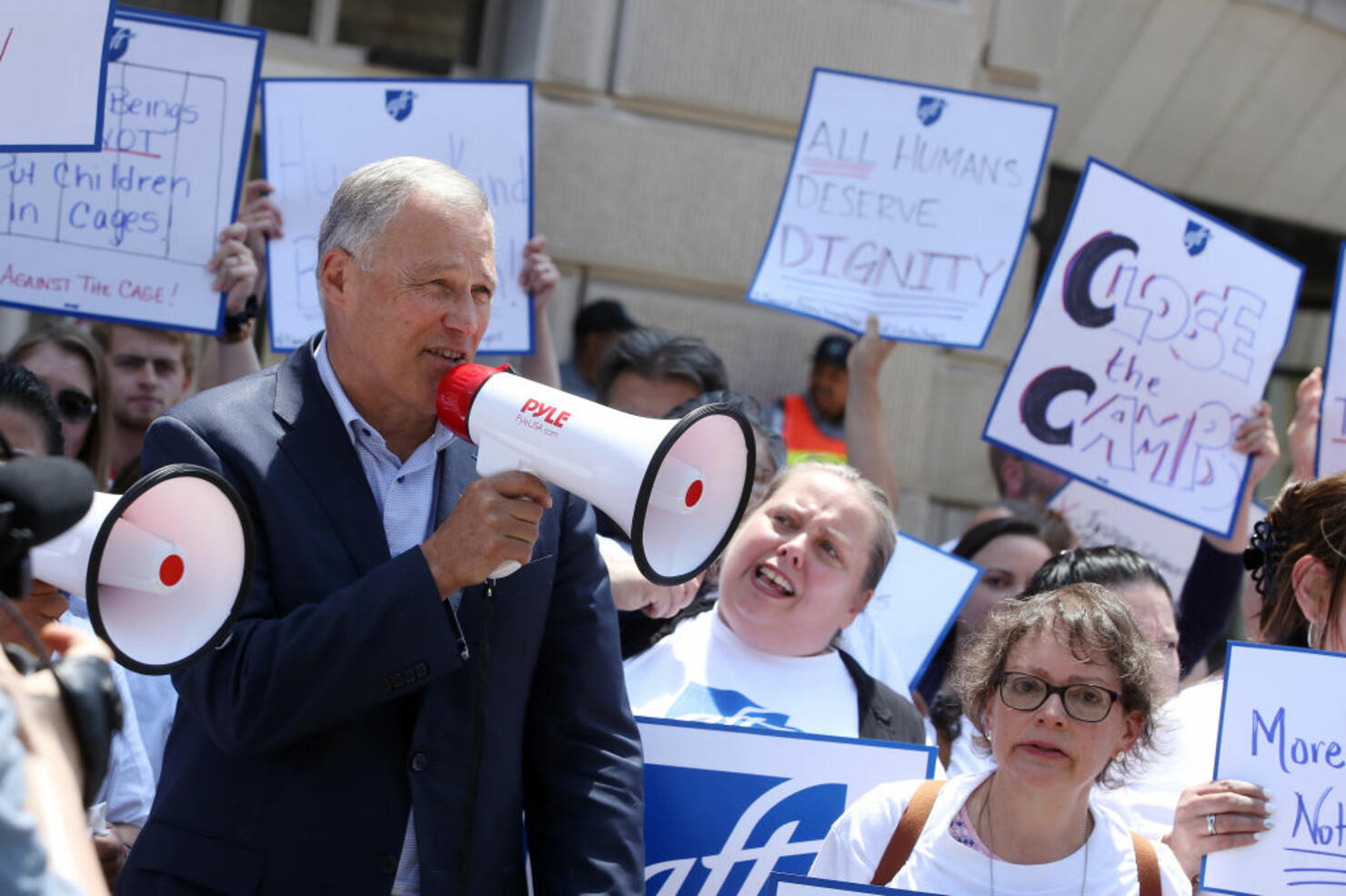 Protestors Rally At US Customs And Border Patrol HQ In Washington DC