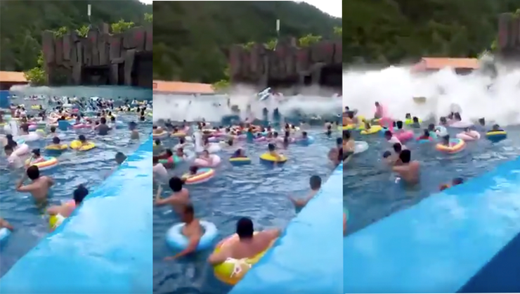 Dozens Injured When Gentle Wave Pool Releases Giant Tsunami