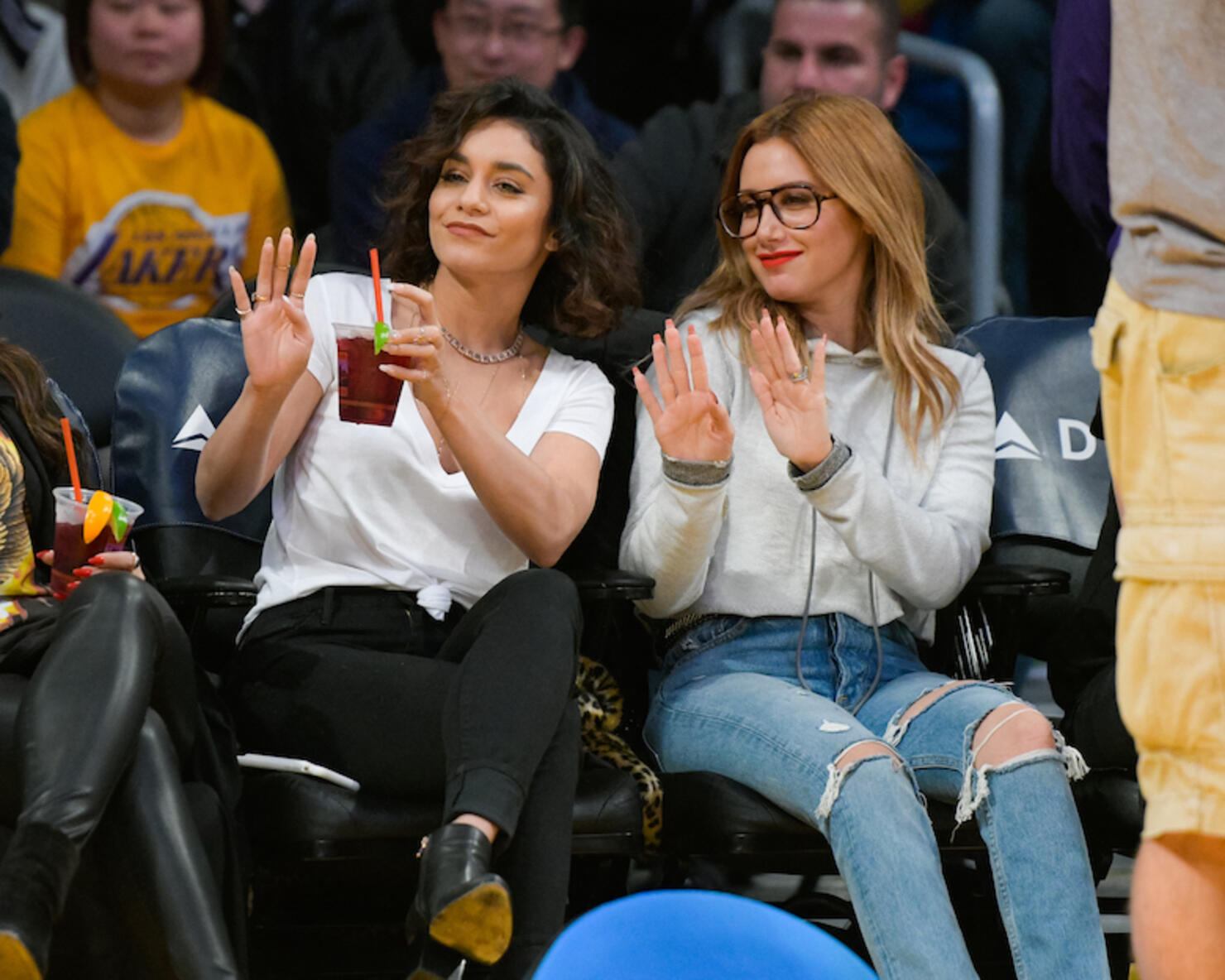 Celebrities At The Los Angeles Lakers Game
