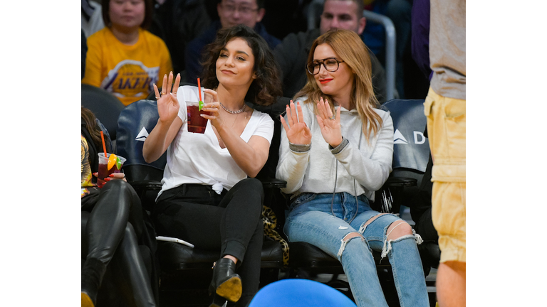 Celebrities At The Los Angeles Lakers Game