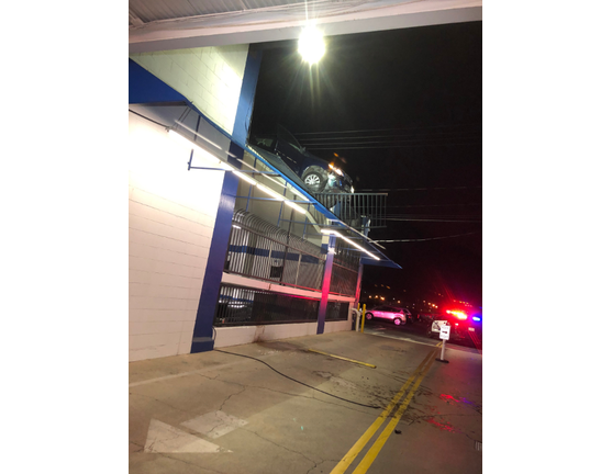 Car Slams Through Wall of Parking Structure in Burbank, Driver Uninjured