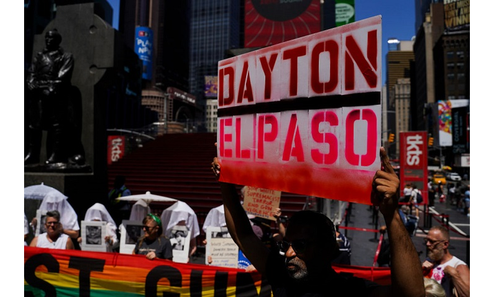 Protestors March Against Gun Violence In NYC After  Two Mass Shootings