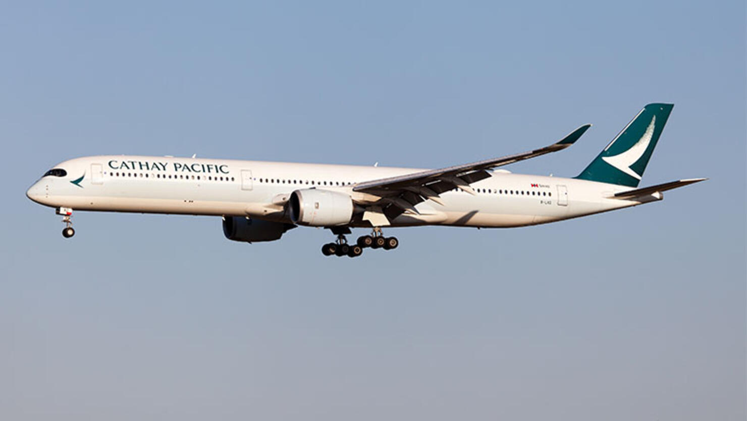 A Cathay Pacific Airways Airbus 350-1000 landing at Rome