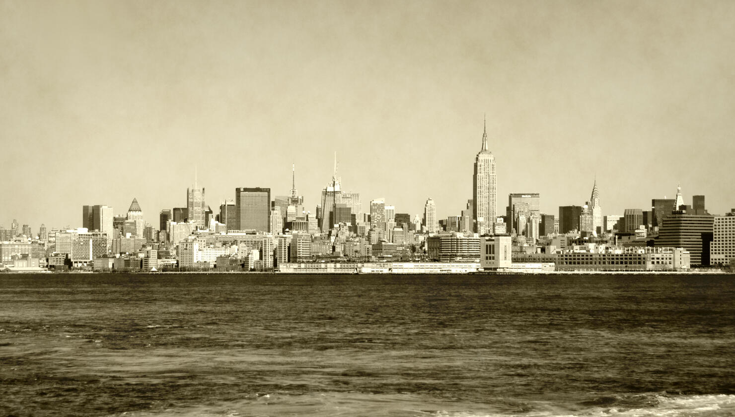 Retro New York City skyline
