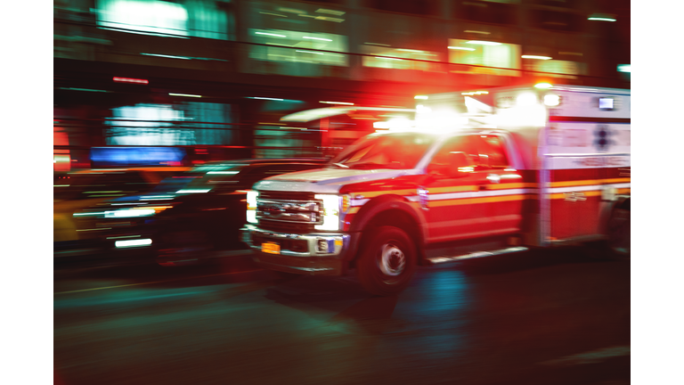 Motion blur ambulance United States