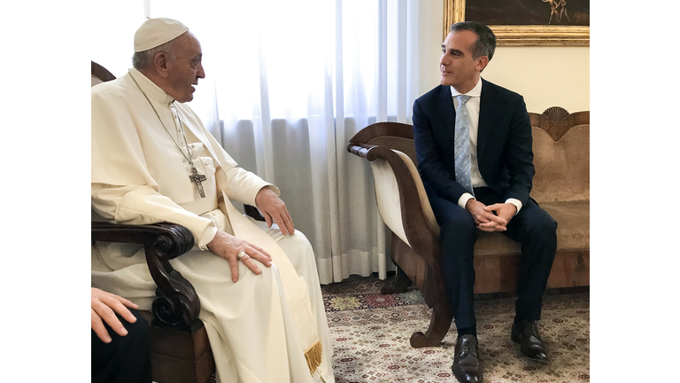 Los Angeles Mayor Eric Garcetti Discusses Global Issues With Pope Francis