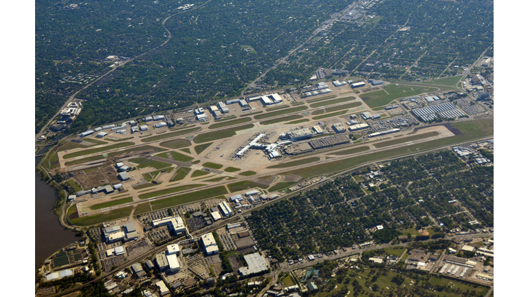 Dallas airport from high latitude