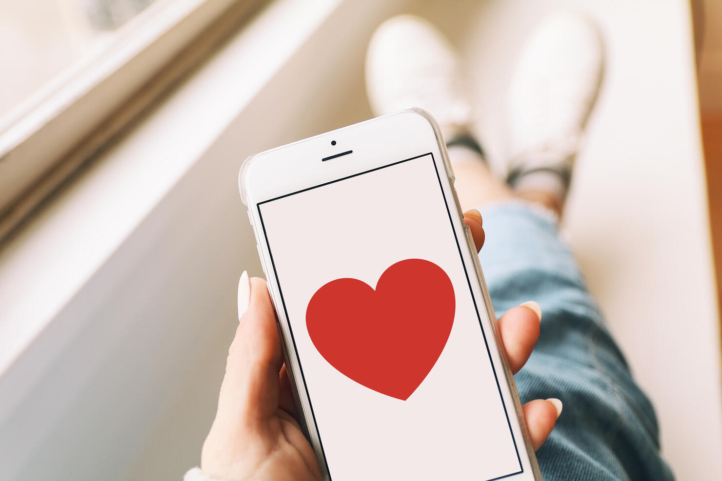 Heart & love on a mobile phone