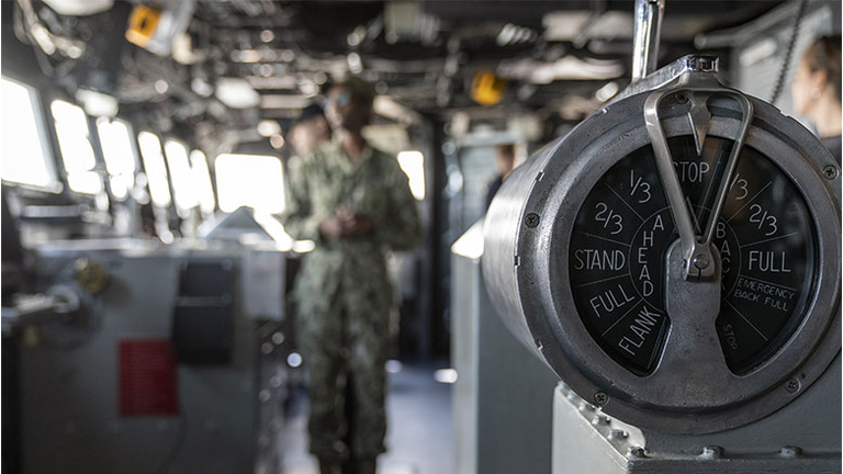 Onboard the U.S. Navy's Seventh Fleet flagship, USS Blue Ridge