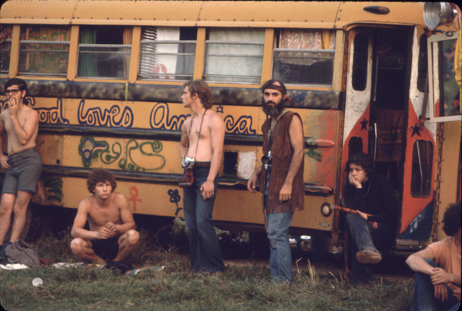 Hog Farm Bus At Woodstock